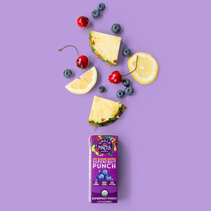 Uncle Matt’s Organic Juice Boxes – 32 pack, No Added Cane Sugar Superfruit Punch, USDA Organic, Only 40 Calories, with Vitamin C, D, & Zinc, Kid-Friendly Juice Drinks