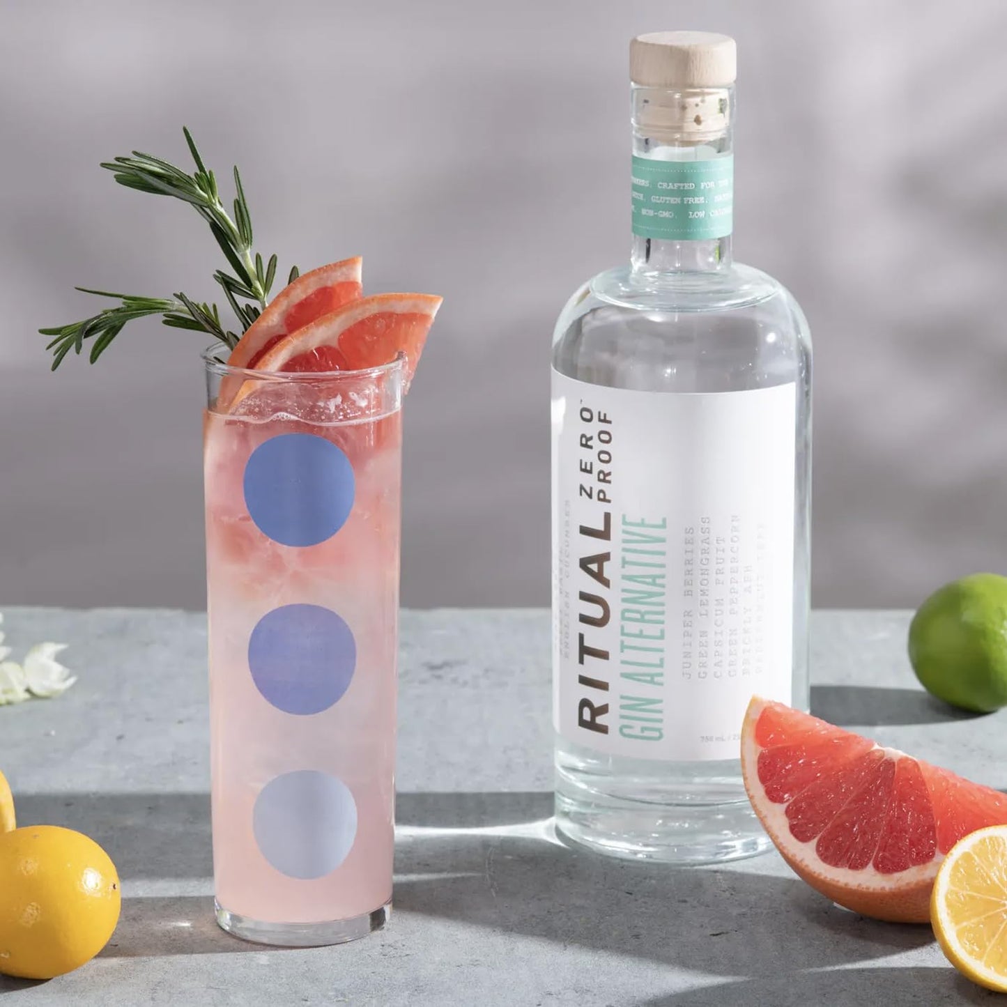 Ritual Zero Non-Alcoholic Gin Alternative with 15 Pack of Q Mixers Elderflower Tonic for your favorite Alcohol-Free Mixed Drink