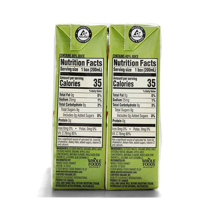 365 by Whole Foods Market, Box Juice Reduced Sugar Apple Organic, 6.75 Fl Oz, (Pack of 16)