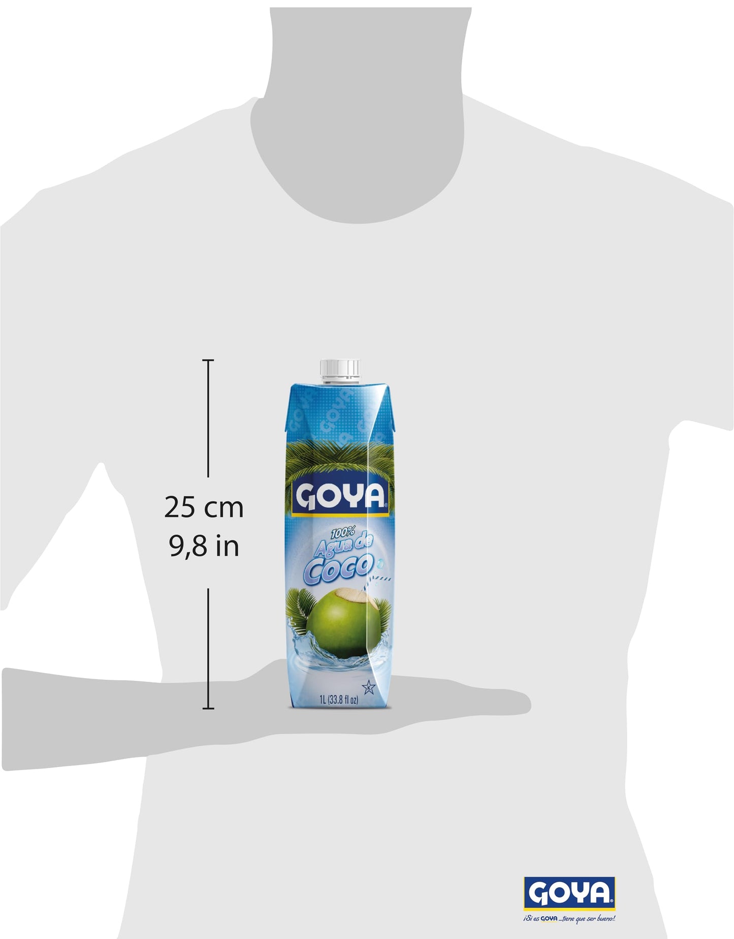 Goya Foods 100% Pure Coconut Water, 33.79 Ounce (Pack of 2)