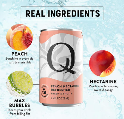 Q MIXERS Refreshers Sparkling Hydration Beverage Variety Pack (8PK) – 2 of Each Flavor: Pineapple Passion, Watermelon Lime, Raspberry Lemon & Peach Nectarine – Electrolytes + Vitamins, Mocktail & Cocktail Mixer - 7.5oz per Can