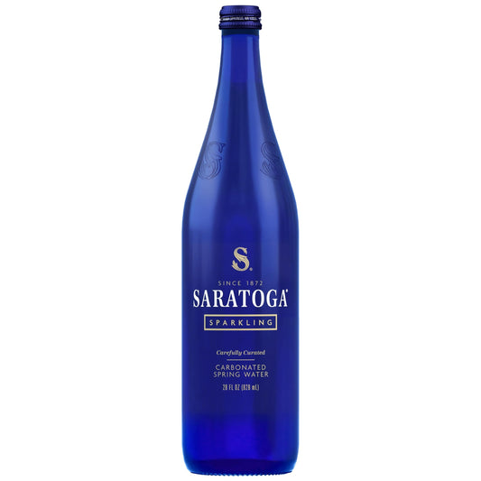 Saratoga Sparkling Water Bottles - Carbonated Spring Bottled Water - Glass Bottles - 28 Fl Oz