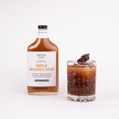 Cocktail Crate Maple Whiskey Sour | Makes 34 Cocktails | Award-Winning Mixers | Premium Syrup Handcrafted with Aromatic Bitters & Demerara Sugar | 12.7oz, 2 pack