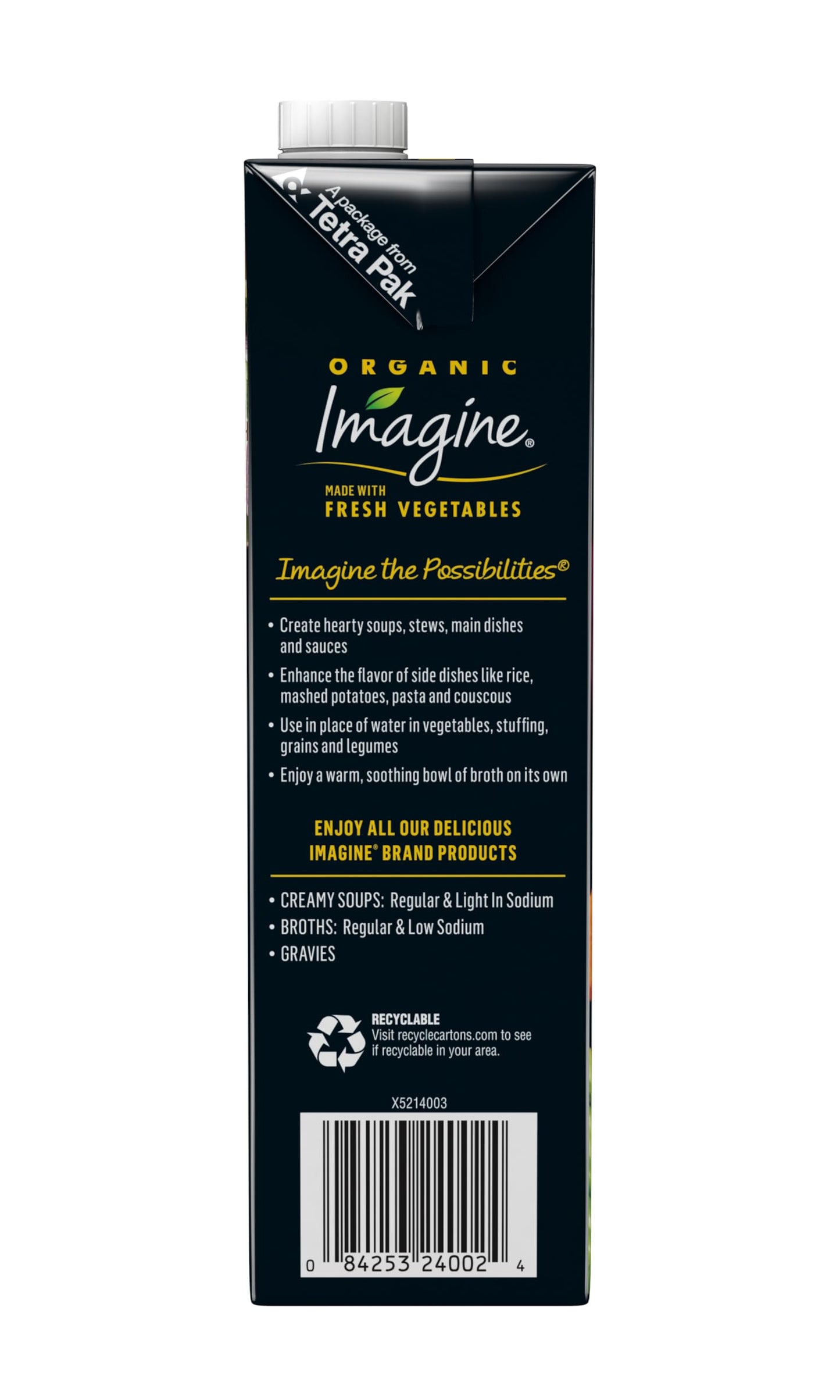 Imagine Foods, Broth Vegetable Low Sodium Organic, 32 Fl Oz