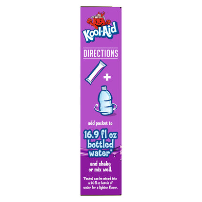 Kool-Aid Hydration Electrolyte Powder Drink Mix, 6 On-the-Go-Packets, for Easy and Flavorful Hydration, Grape Artificial Flavor, Zero Sugar, No Artificial Dyes, Low Calorie, 1.32 oz Box