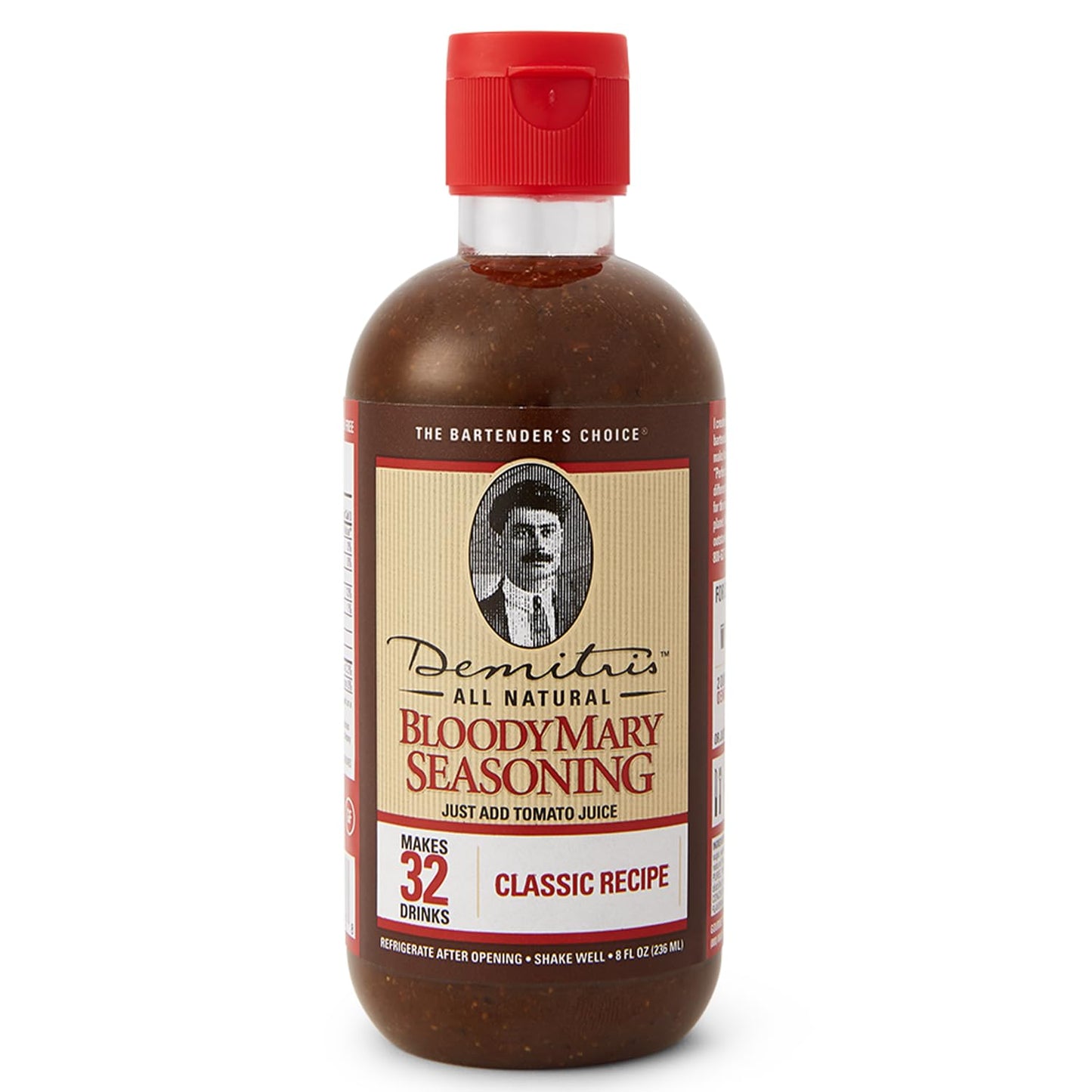 Demitri's Bloody Mary Seasoning Classic Recipe - Bloody Mary Mix - Concentrated Drink Mixer - Bold Rich Flavor - Perfect for Home Brunch Parties & Cocktails - 8oz Bottle (Pack of 1)