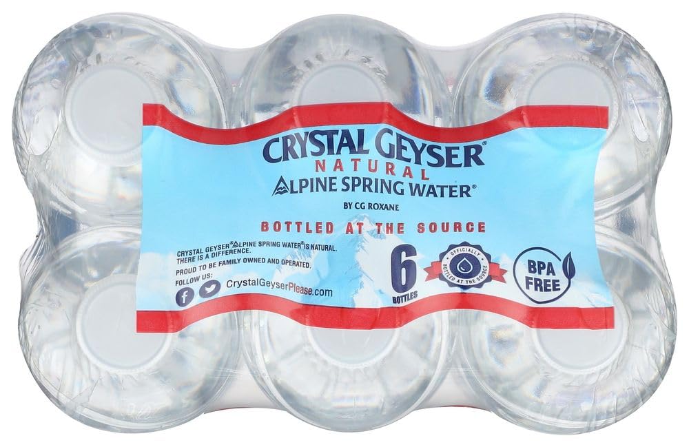 Crystal Geyser, Natural Alpine Spring Water, 16.9 Fl Oz (pack of 6)