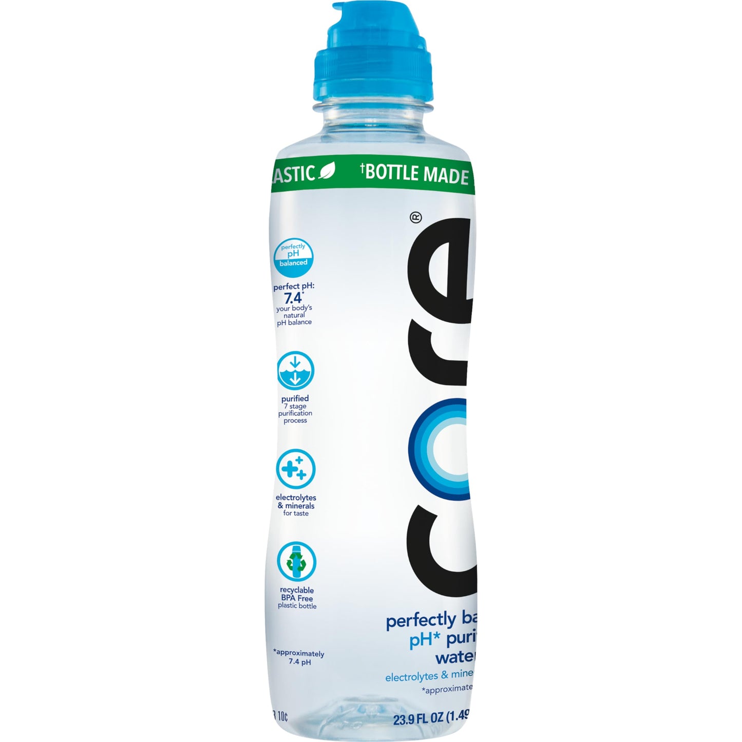 Core Hydration Perfectly Balanced Water, 23.9 fl oz Sport Cap bottle