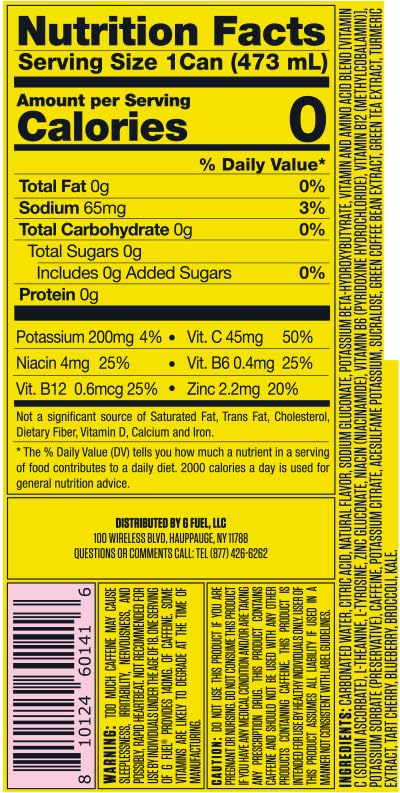 G Fuel Energy Drink, Blood Orange, Sugar Free Beverage with 140mg Caffeine, Daily Energy Boost with Focus Amino, Vitamin + Antioxidants, 16 oz Cans (Chucky, 12-Pack)