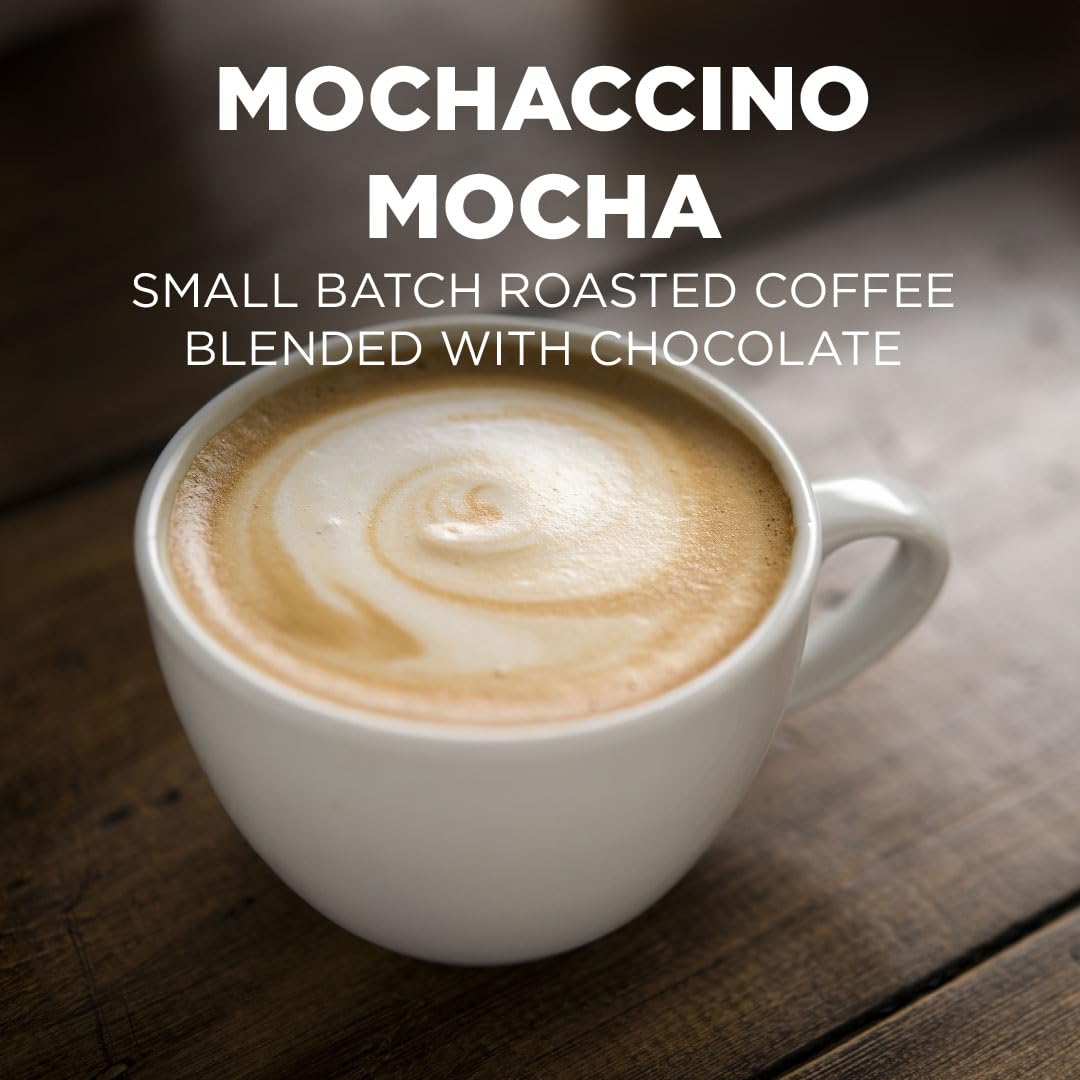 Maud's Chocolate Mocha Cappuccino Coffee Pods, 18ct - Mochaccino Mocha Flavor - Made with Gourmet Arabica Coffee, Pods Compatible with Keurig K Cups Maker