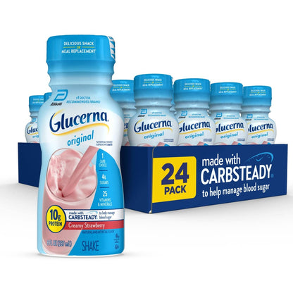 Glucerna Hunger Smart Shake, Diabetic Drink, Blood Sugar Management, 15g Protein, 180 Calories & Nutritional Shake, Diabetic Drink to Support Blood Sugar Management, 10g Protein
