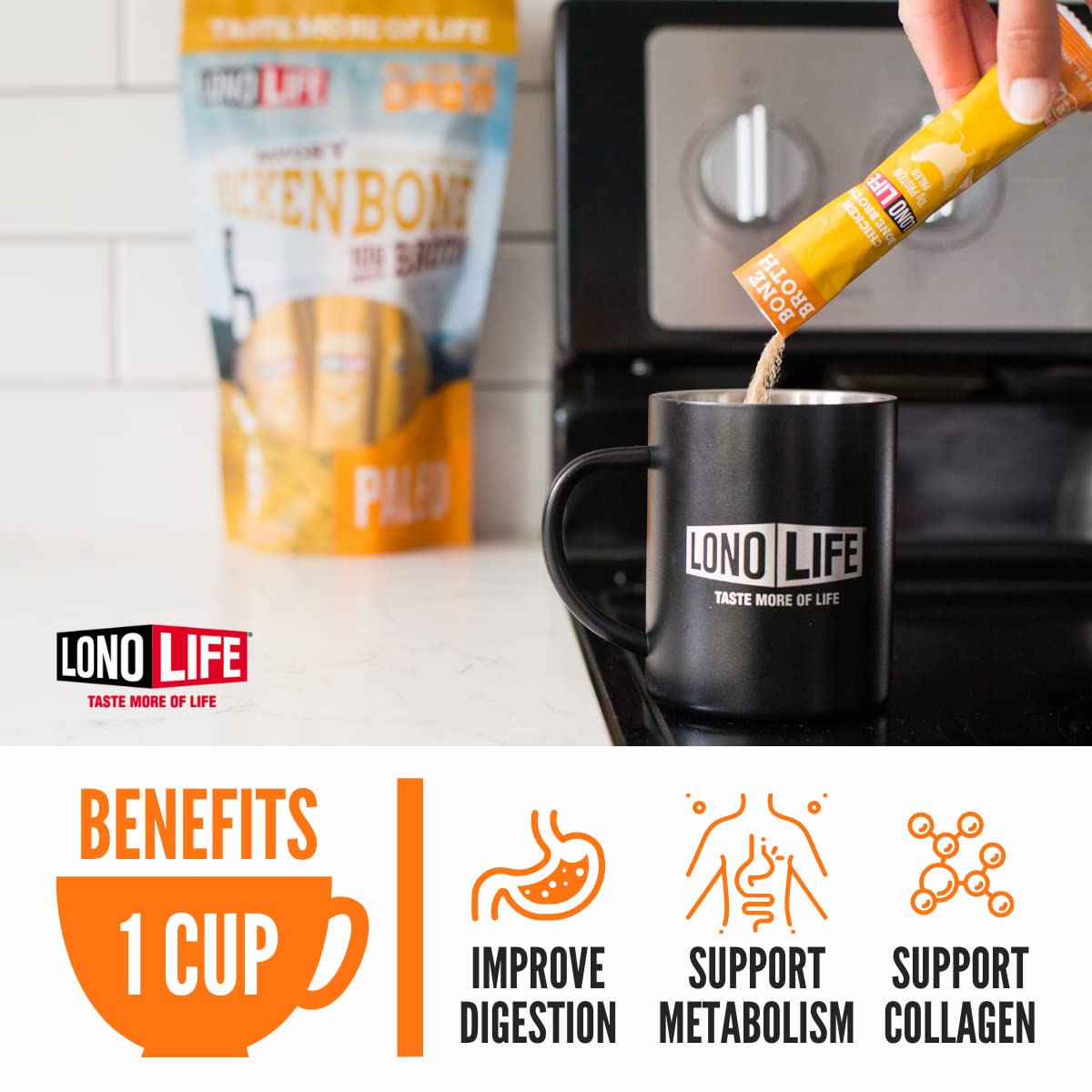 LonoLife Save on Select Chicken Flavored Bone Broth Protein Powders
