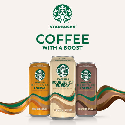 Starbucks Doubleshot Energy Drink Coffee Beverage,Vanilla,Iced Coffee,15 fl oz Cans,(Pack of 24)