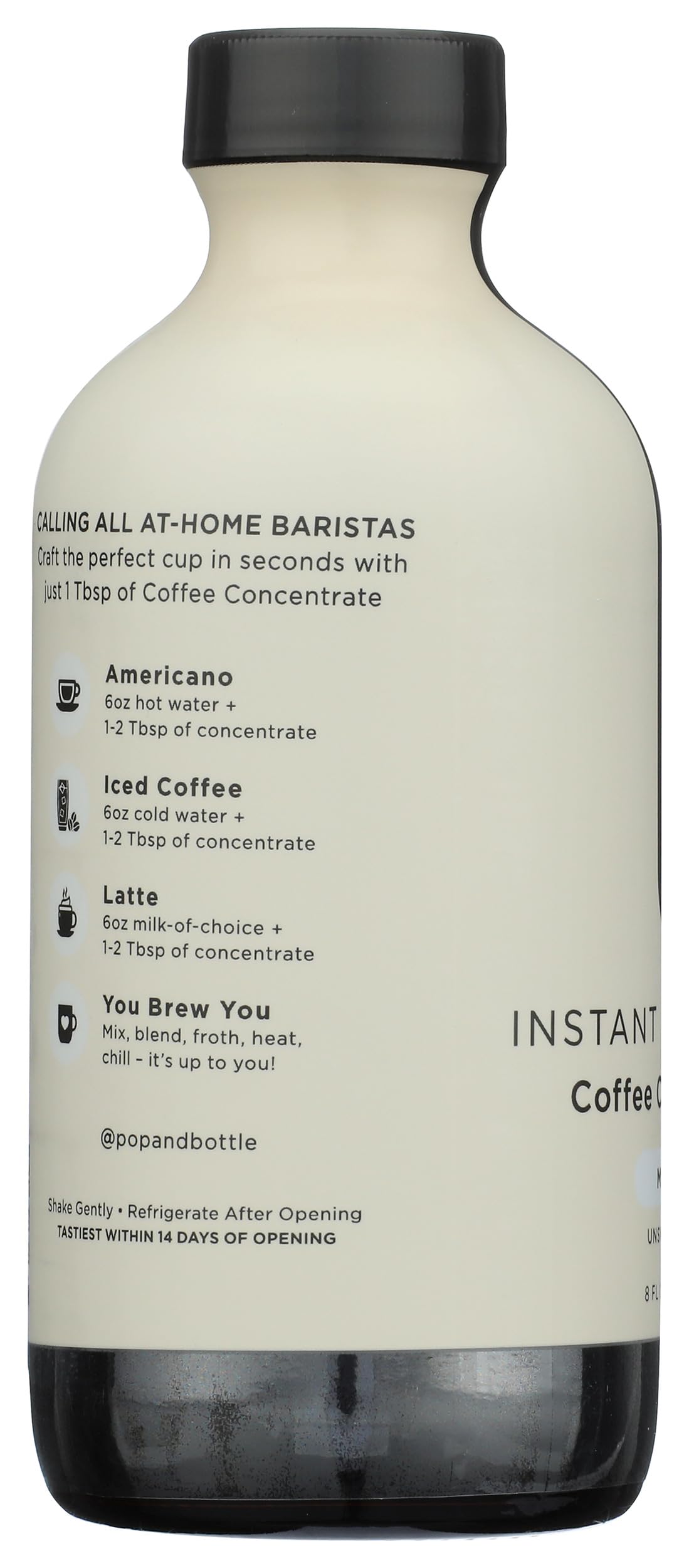 POP AND BOTTLE Organic Mocha Super Concentrate Coffee, 8 FZ