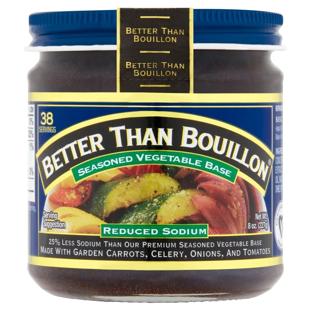 Better Than Bouillon Brand, Reduced Sodium Variety Pack with 1 Chicken Base, 1 Beef Base and 1 Vegetable Base, 8 Ounce Jars (Pack of 3)
