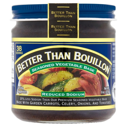 Better Than Bouillon Brand, Reduced Sodium Variety Pack with 1 Chicken Base, 1 Beef Base and 1 Vegetable Base, 8 Ounce Jars (Pack of 3)