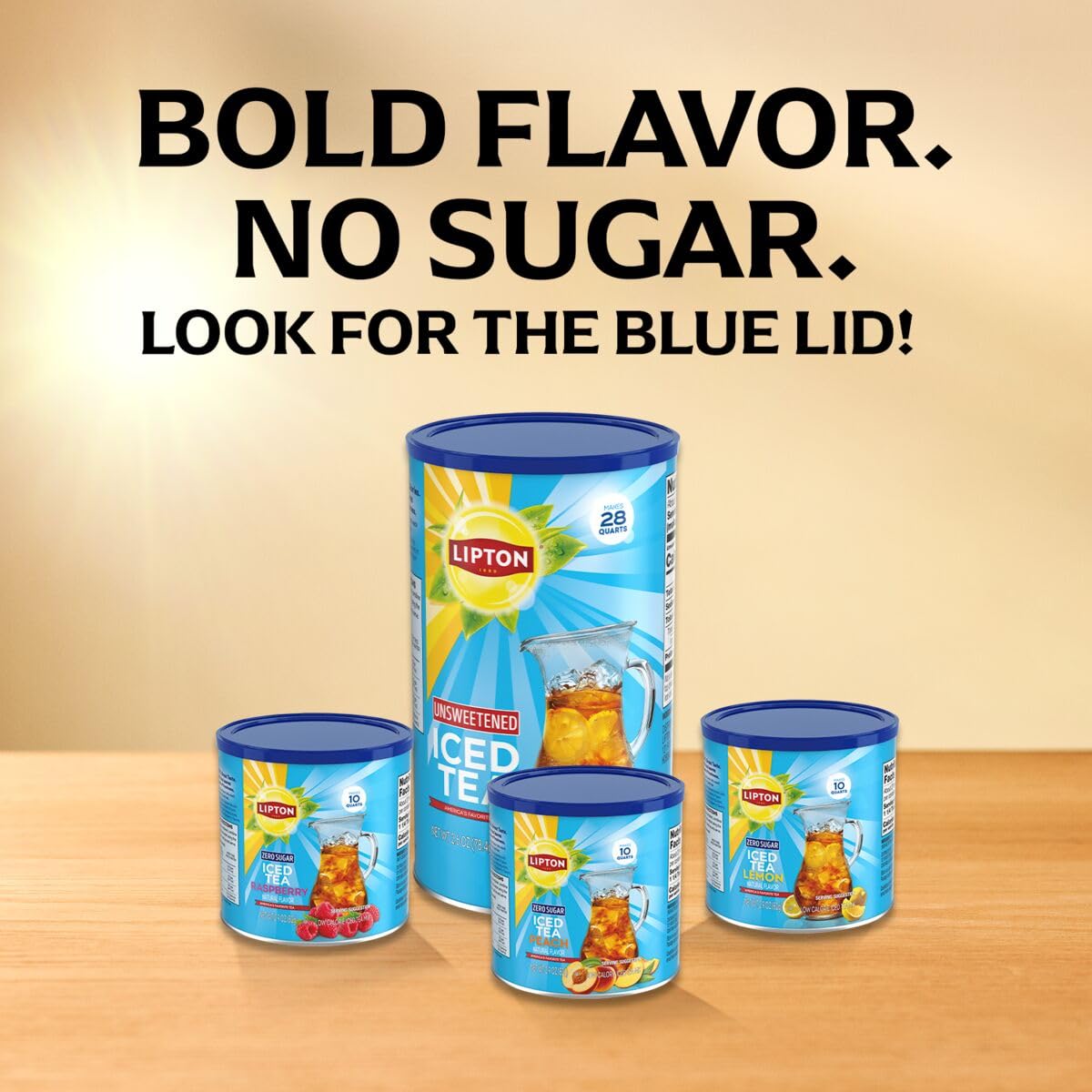 Lipton Diet Raspberry Iced Tea Mix – 10 Quarts Each– Z ero Sugar, Caffeinated Powder Drink Mix