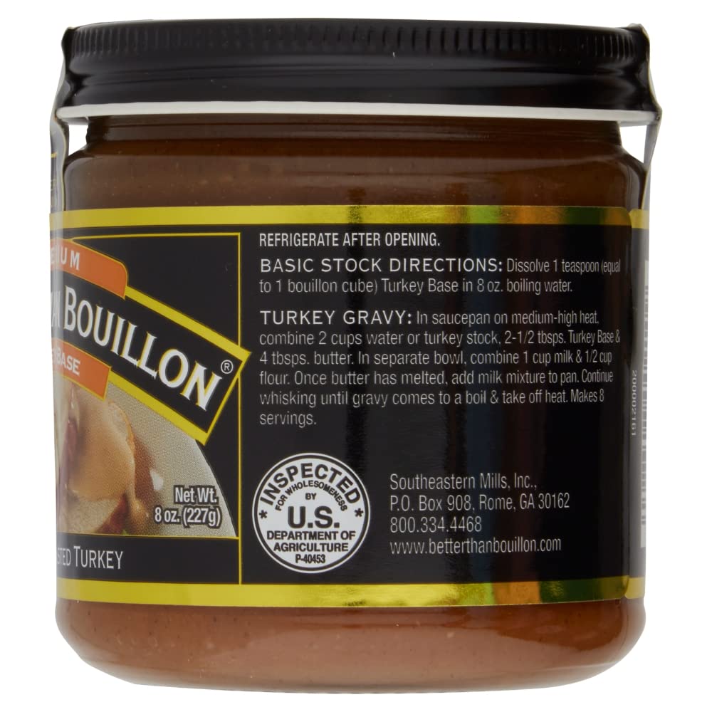 Better Than Bouillon Premium Turkey Base, Made with Roasted Turkey, 38 Servings Per Jar 8 Ounce (Pack of 2)