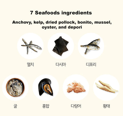 Kanggojip Korean Soup Stock Powder, Seafood & Vegetable Broth Mix, Fast Dissolving Umami Seasoning, Individually Wrapped Sticks - 2.82 oz (80g)