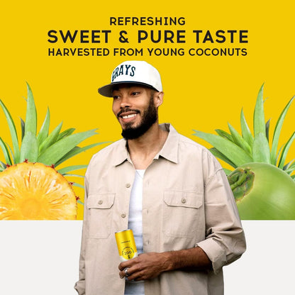 100 Coconuts Pineapple Flavored Pure Coconut Water, Non GMO, No Preservatives, 11 Fluid Ounces (Pack Of 12)