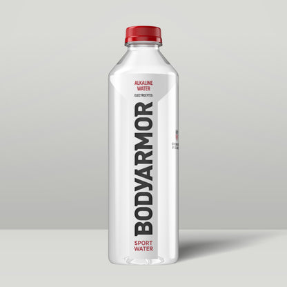 BODYARMOR SportWater Alkaline Water, High Alkaline Bottled Water, pH 9+, 1 Liter (6 Pack), Refreshing Electrolyte Water Pack, Wide Mouth Bottle