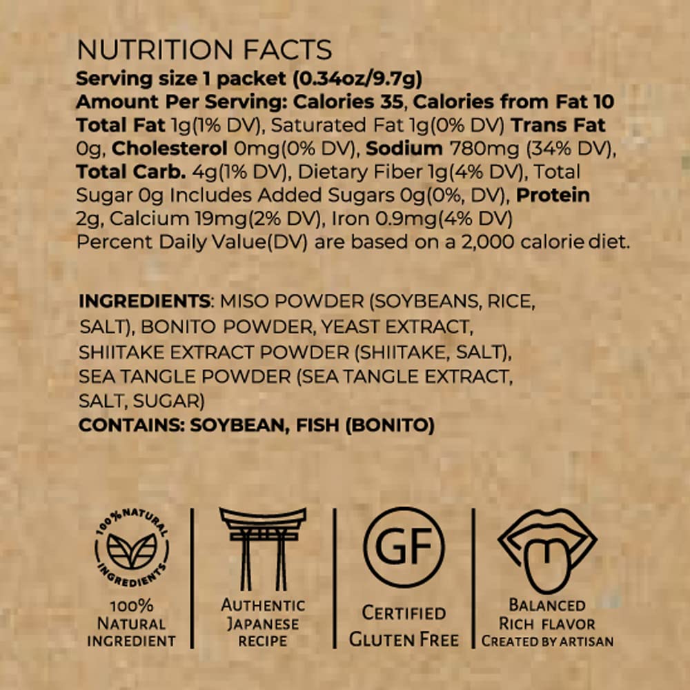 Kitchen Kurume® Gluten Free White Miso Soup Powder (Pack of 15), Made in USA, Miso Soup Mix for Quick Meal, No MSG, 100% Natural, 5.1 Ounce
