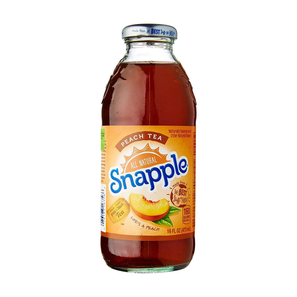 Snapple Peach Tea, 16 fl oz recycled plastic bottle (Pack of 5)