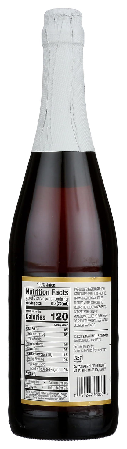 Martinelli's Organic Sparkling Apple Pomegranate, 25.4 Oz