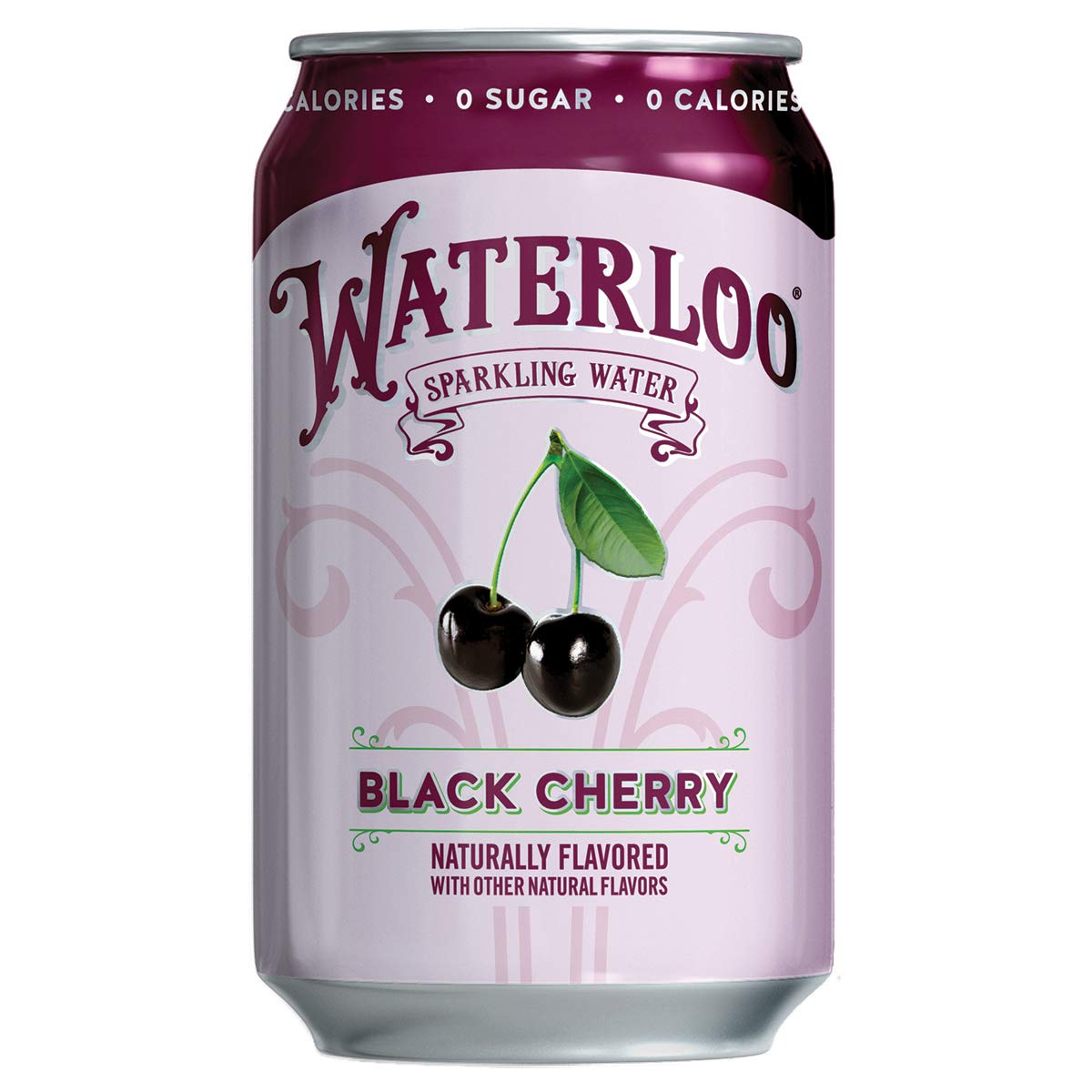 Waterloo Sparkling Water, Black Cherry Naturally Flavored, Pack of 24, 12 Fl Oz Cans | Zero Calories | Zero Sugar or Artificial Sweeteners | Zero Sodium