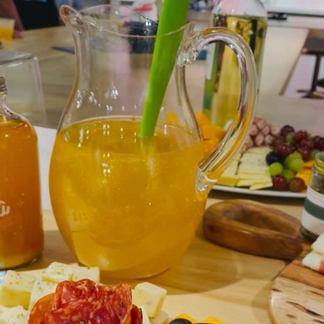 Wood Stove Kitchen Glitter Mimosa Mixer - Tangerine & Mango Flavor Enhanced with Sparkling Edible Glitter, Versatile Concentrate for Cocktails & Non-Alcoholic Beverages, 16 fl oz Multi-Serve Bottle