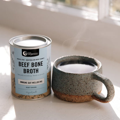 Nutra Organics Beef Broth Low Sodium Powder - Hearty Original Flavor Beef Bouillon and Sipping Broth For Cooking, Immune, Joint and Gut Health (3.5oz)