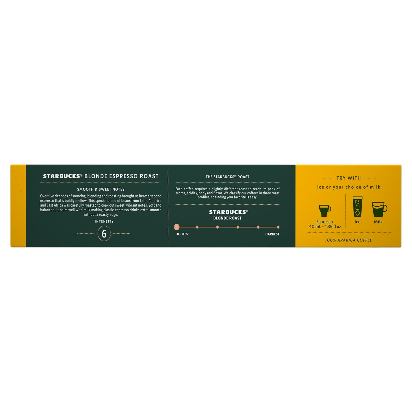 Starbucks by Nespresso Vertuo, Blonde Roast Espresso, 50-count Espresso Pods, Brews, 1.35 oz.