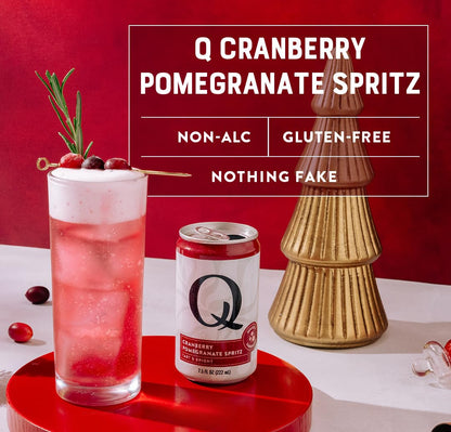 Q Mixers Cranberry-Pomegranate Spritz, Ideal for Cocktails & Mocktails - Made with Real Ingredients, Perfectly Carbonated & Less Sweet - 20 Calories per Can - 7.5oz Fl oz Cans (Pack of 24)