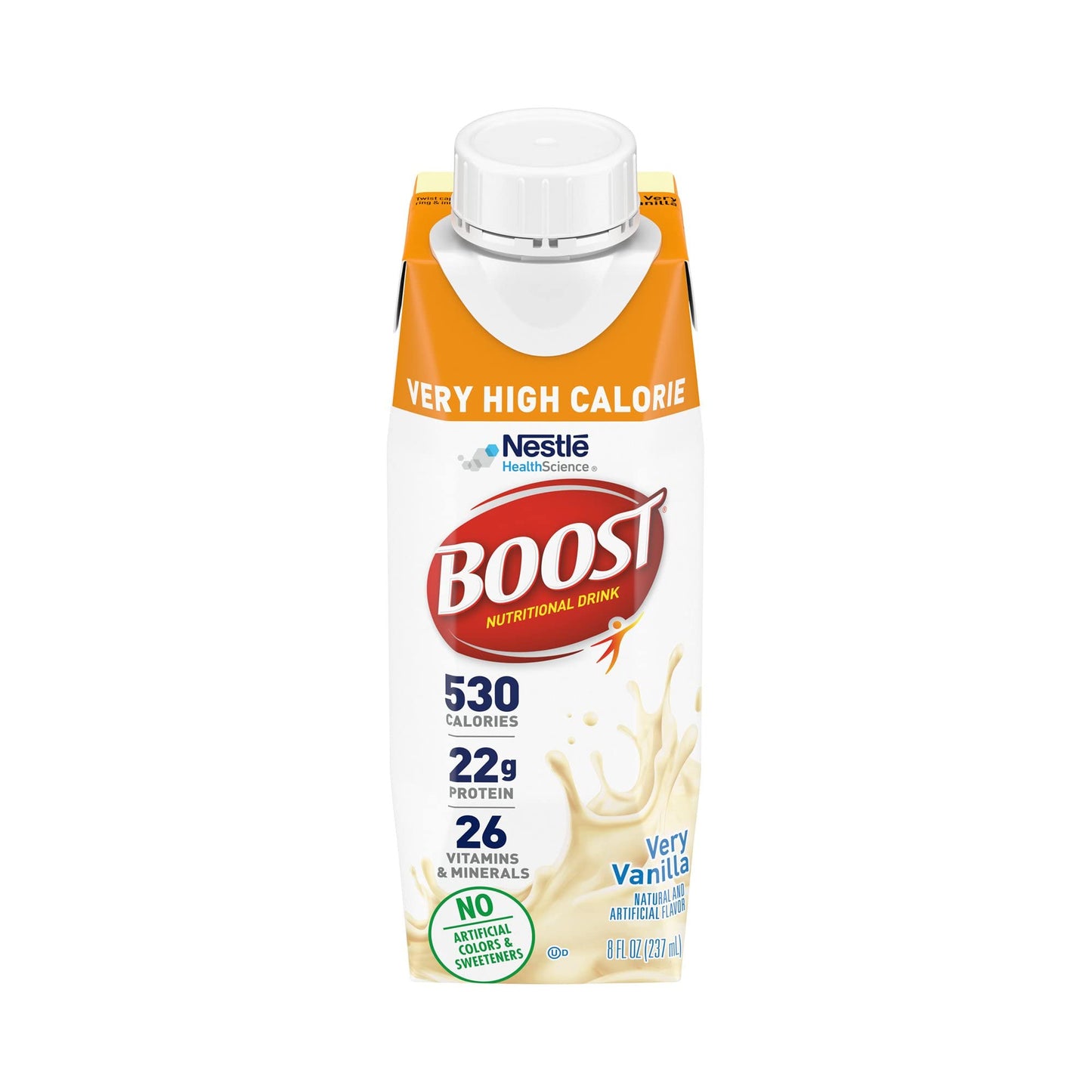 Boost Very High Calorie Chocolate Nutritional Drink – 22g Protein & Very High Calorie Vanilla Nutritional Drink – 22g Protein, 530 Nutrient Rich Calories, 8 Fl Oz (Pack of 24)