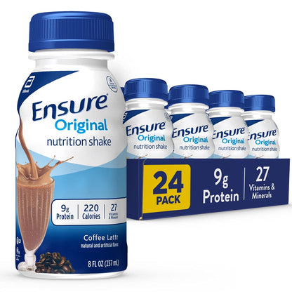 Ensure Original Dark Chocolate & Coffee Latte Nutrition Shake Bundle | Meal Replacement | 24 Packs Each