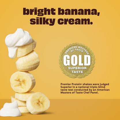 Premier Protein Shake, Bananas & Cream, 30g Protein, No Added Sugar, 24 Vitamins & Minerals to Support Immune Health, 11.5 fl oz, 12 Pack