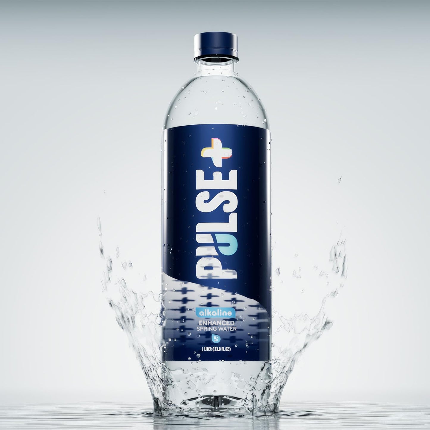Pulse+ Alkaline Water - Naturally Filtered Spring Water in 1 Liter PET Plastic Bottles, Recyclable and BPA-Free - Case of 24