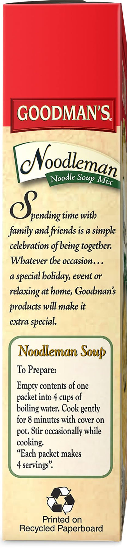 Goodmans Noodle Soup Mix, 4oz (4 Packs of 2 Soup Packets) Home-Style Flavor, Low Fat