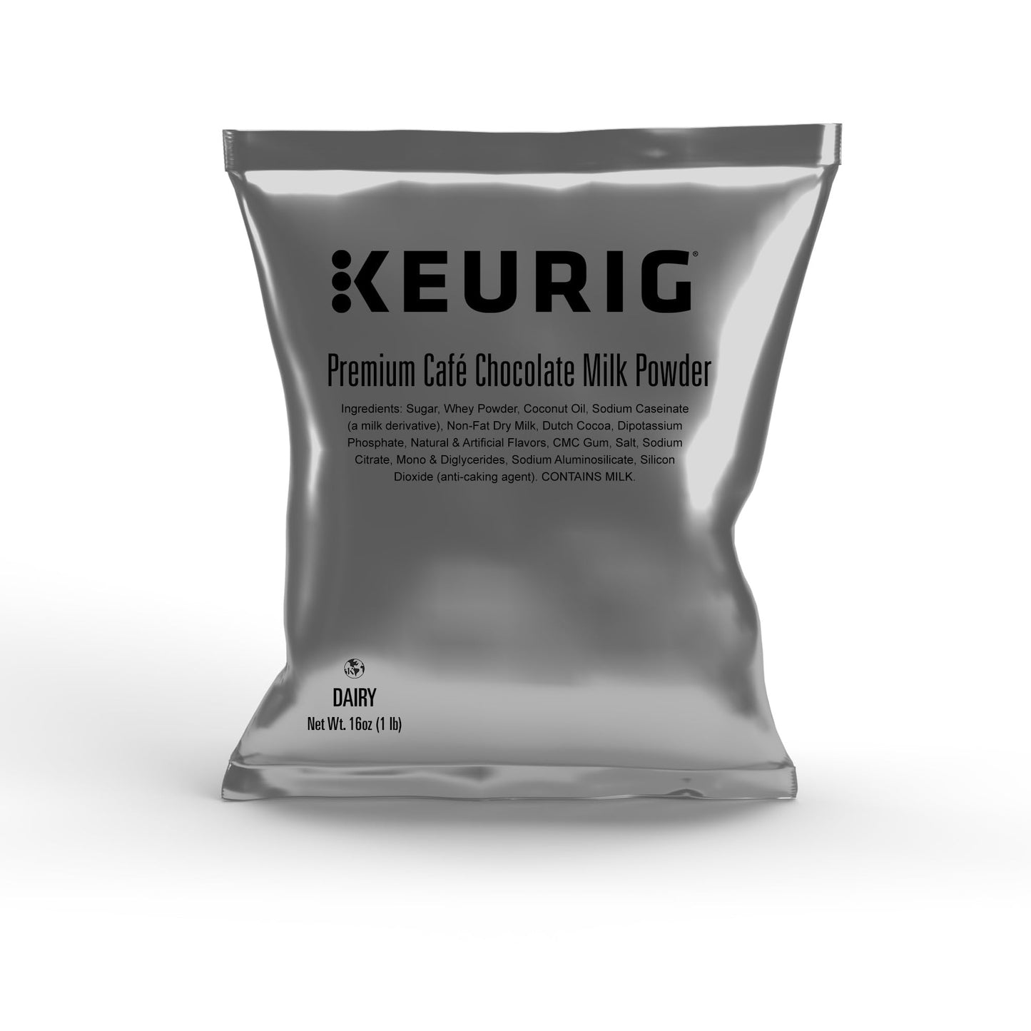 Keurig Premium Café Chocolate Milk Powder, 1lb Bag, Specialty Beverage Mix for Lattes & Mochas, Makes about 30 Drinks, For Keurig Commercial Brewers, Contains Real Milk, 12 Pack