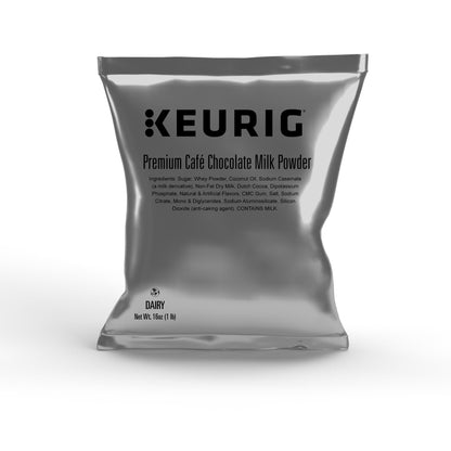 Keurig Premium Café Chocolate Milk Powder, 1lb Bag, Specialty Beverage Mix for Lattes & Mochas, Makes about 30 Drinks, For Keurig Commercial Brewers, Contains Real Milk, 12 Pack