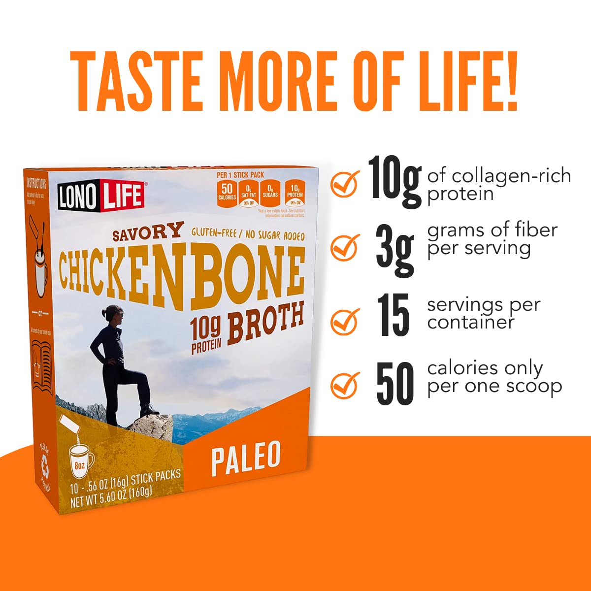 LonoLife Save on Select Chicken Flavored Bone Broth Protein Powders