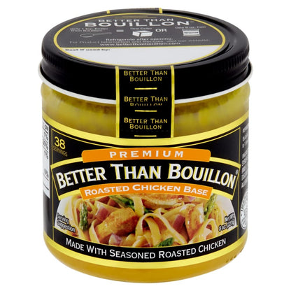Better Than Bouillon Premium Roasted Chicken Base, Made with Seasoned Roasted Chicken, 38 Servings, Blendable Base for Added Flavor 8.00 Ounce (Pack of 2)