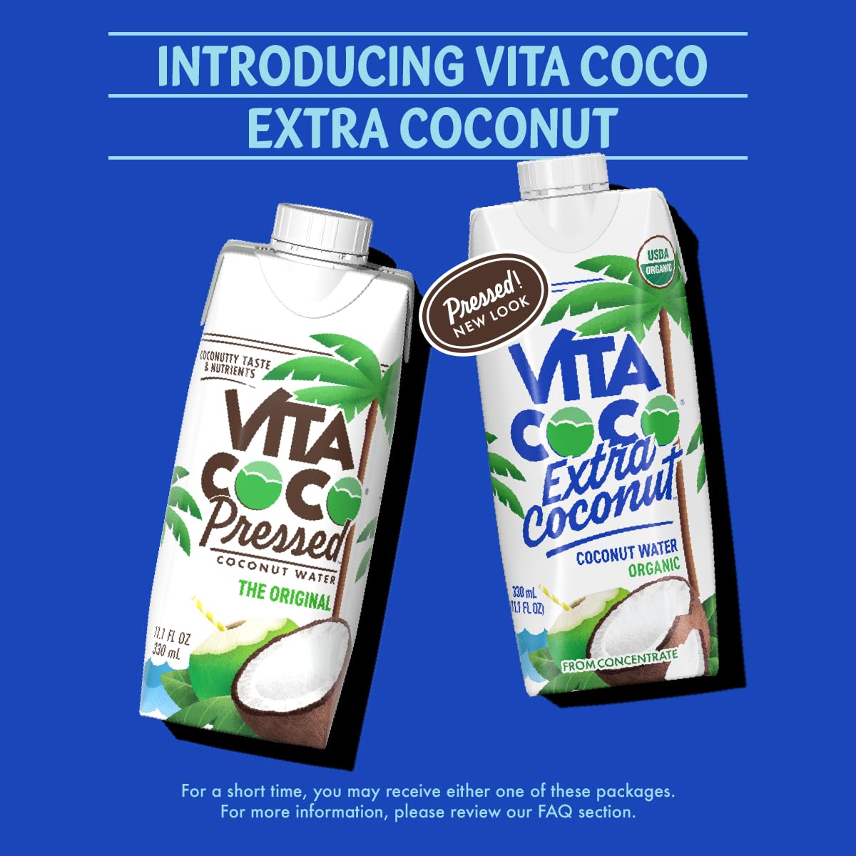 Vita Coco Organic Coconut Water, Extra Coconut | More "Coconutty Flavor" | Hydrating Electrolytes | Vital Nutrients | 11.1 Fl Oz (Pack of 12)