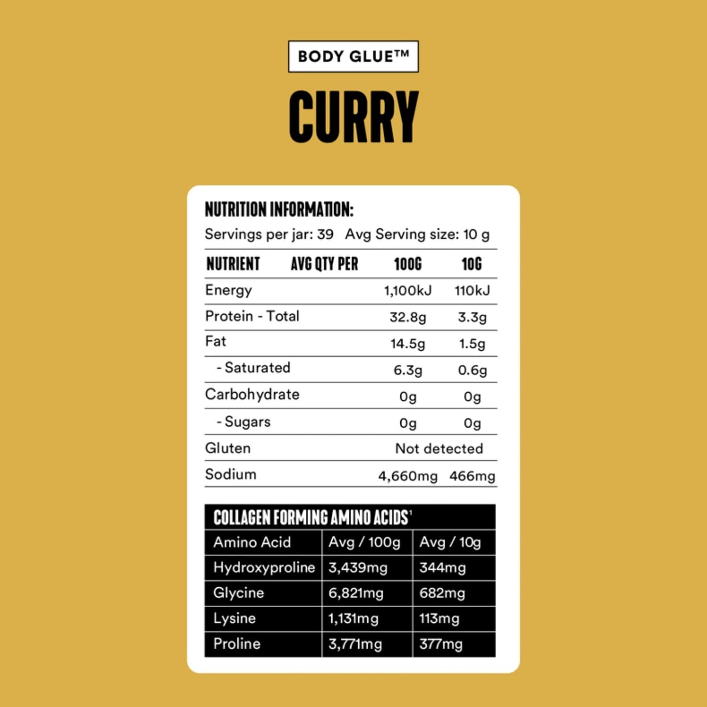 Gevity Rx Bone Broth Body Glue ® - CURRY - Bone Broth - Concentrate - 10x more collagen* - 39 servings - Sip, Cook, Create - 100% Grass Fed Beef Bones- 9.75 Litres, 329 Fl. Oz.