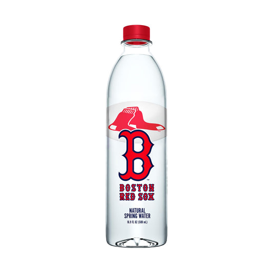 PULSE Boston Red Sox Natural Spring Water - Natural Sports Water Bottle Pack - Filtered Bottles - Recyclable and BPA-Free - 24 Pack