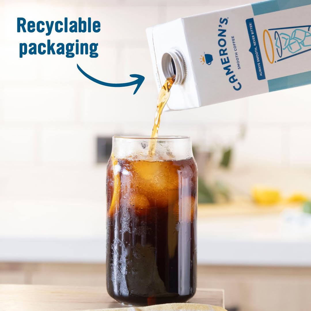 Cameron's Coffee Original Black Multiserve Cold Brew Coffee Concentrate, Medium Roast, 32oz (Pack of 6)