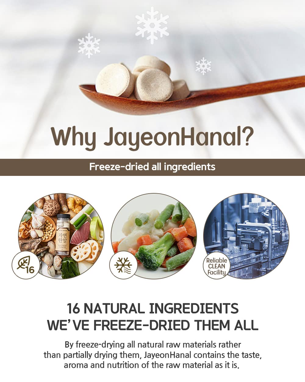 JayeonHanal Seafood Broth Tablet Type 90g (3g x 30pcs) Seafood&Vegetable Stock Dashi Broth Ingredients Freeze-Dried 100% for Nutrition, No MSG Umami Savory Taste Aromatic Easy-to-Carry Coin Type 자연한알
