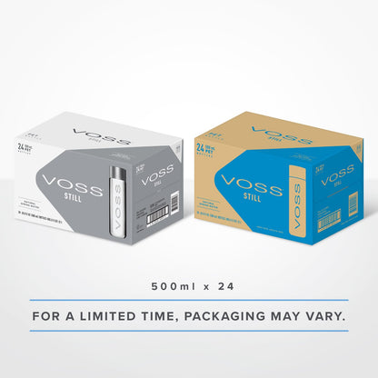 VOSS Premium Still Bottled Natural Water - BPA-Free - High Grade PET - Recyclable Plastic - Pure Drinking Water with Unique & Iconic Bottle Design - 24 Pack