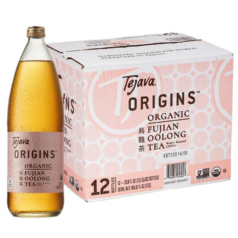 Tejava Origins Fujian Oolong Iced Tea, 12 Pack, 1 Liter Glass Bottles ...