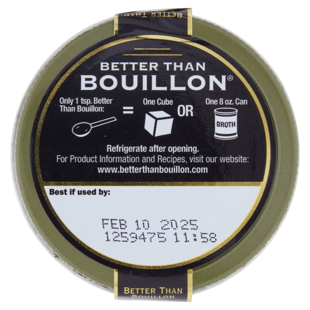 Better Than Bouillon Vegetarian No Chicken Base, Made with Seasoned Vegetables, Certified Vegan, Makes 9.5 Quarts of Broth, 38 Servings, 8 OZ Jar (Pack of 1)